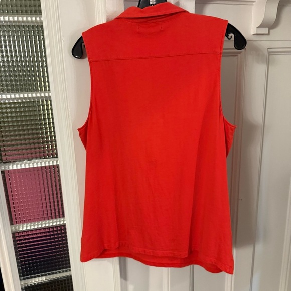 Lauren Ralph Lauren Women’s sleeveless ruffle front cotton top red size large. - Picture 4 of 8